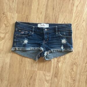 Hollister Women's Distressed Low Rise Denim Shorts